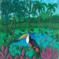 Rare 1985 Martin Bessega Toucan Bird Jungle Art Painting Venezuela Listed Artist