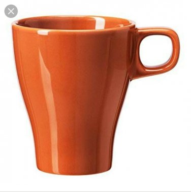 WOW! IKEA FARGRIK 8 oz Coffee Mug Burnt Orange Stackable Tea Cup Ceramic Sweden