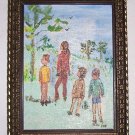 Rare Signed & Original Silvia Lieb "Untitled - Family/ Children " Small Framed A