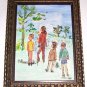 Rare Signed & Original Silvia Lieb "Untitled - Family/ Children " Small Framed A
