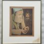 1987 Hand Signed Amram Ebgi 74/100 Rabbi Scholar Etching Judaica Art Print