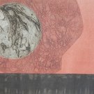 1968 Signed & Original Ruth Ensign 8/10 “Red Omen” Collograph Etching Art Print 1968 Signed & Original Ruth Ensign 8/10 “Red Omen” Collograph Etching Art Print