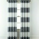 (1) JCP Home Metallic Stripe Blue Indigo Silver   Grommet Sheer Curtain 50 X 84