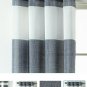 (1) JCP Home Metallic Stripe Blue Indigo Silver Grommet Sheer Curtain 50 X 84