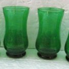 Vintage Green Handblown set (4)  Depression Collectible Mini Juice Glasses