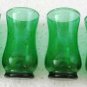Vintage Green Handblown set (4) Depression Collectible Mini Juice Glasses
