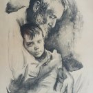 SIGNED & NUMBERED 144/200 SANDU LIBERMAN "FATHER & SON" LITHOGRAPHIC ART PRINT SIGNED & NUMBERED 144/200 SANDU LIBERMAN "FATHER & SON" LITHOGRAPHIC ART PRINT