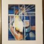 1983 Signed Mercedes GEOMETRIC ABSTRACT Contemporary Modern Vintage Framed Art