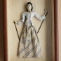 (2) Vintage Thai Thai Nang Yai Asian Shadow Stick Puppet Glass Framed in Box