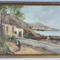 Signed M. Ole Cesare Scenic Seaside Townscape European Art Original Oil Painting