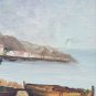 Signed M. Ole Cesare Scenic Seaside Townscape European Art Original Oil Painting