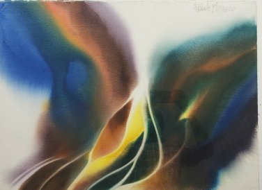 1990's Original Abstract Signed FRANK MONACO  Watercolor Art Painting Florida