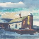 Vintage & Signed Cucci Countryside Home Landscape Framed Watercolor Art Painting