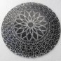 SYDENSTRICKER Fused Handcrafted Black Petals Daisy Flowers Round Glass Display P