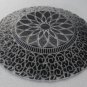SYDENSTRICKER Fused Handcrafted Black Petals Daisy Flowers Round Glass Display P