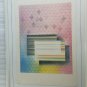 Signed Black 1986 GEOMETRIC ABSTRACT Rainbow Pastel Pink Blue Yellow Modern Art
