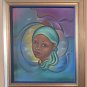 Signed Marcelus Jean Renel Portrait of a Woman Contemporary Art Painting Haiti