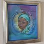 Signed Marcelus Jean Renel Portrait of a Woman Contemporary Art Painting Haiti