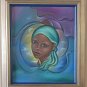 Signed Marcelus Jean Renel Portrait of a Woman Contemporary Art Painting Haiti