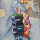 Vintage Rare Abstract artist M. Chapot Acrylic oil art Canvas Painting Untitled