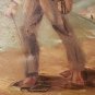 Rare LUIS JOSÉ PEÑUELA PINZON Flower Vendor SILLETEROS Vintage Painting Colombia