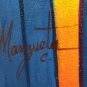 Signed C. Manzueta - Paseo en Burro - Latino Art Dominican Republic Painting