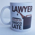LOOK!!! LAWYER FUELED BY CHOCOLATE - Novelty Humor Coffee Mug - 11oz