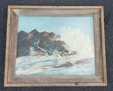 Signed & Vintage DION BEEBEE Mountain Landscape Art French Alps  Oil Painting