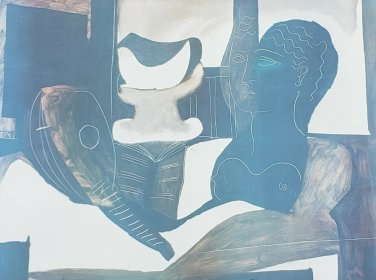 Rare 1960s Pablo Picasso "Still Life A La Tete Antique" Vintage Art Penn Print