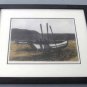 Hand Signed Francis Kelly "Net Bending" H/C Framed Aquatint Etching Print Art