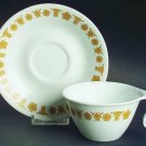 1970's Vintage Flat Cup & Saucer Set in Butterfly Gold (Corelle) by Corning 1970's Vintage Flat Cup & Saucer Set in Butterfly Gold (Corelle) by Corning