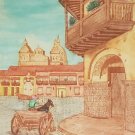 Signed William Correa Scenic Cartegena Colombia Cityscape Latino Art Painting