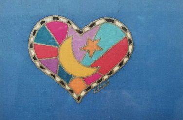 Original Jane Murray Lewis - LUNAR LOVE - Framed Painting on Silk