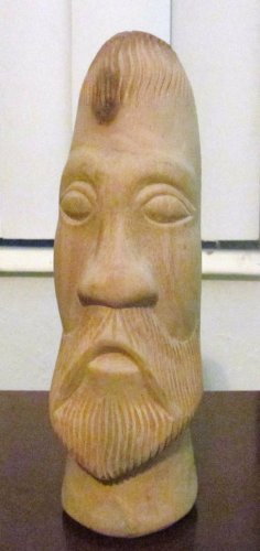 Original Hand Carved "Face of a Man" Sculpture Butternut Wood Art Untitled Man B