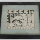 1987 Hand Etched ADJE Design Title "Adam & Eve" Framed collectible Art By Rebecc