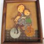 Ramsey Vintage Cartoon -Like Children Riding on a Bike Acrylic Art Painting