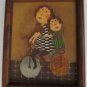 Ramsey Vintage Cartoon -Like Children Riding on a Bike Acrylic Art Painting