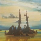 1969 Signed Michael - Mike - Martorelli ANTHROPOMORPHIC Stonehenge Art Painting