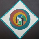 1974 Signed Glenn Becker - Texture - Large Geometric Abstract Art Painting NYC