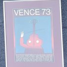 1973 Jean Michel Folon Venice Film Festival Violin Head Illustration Art Poster
