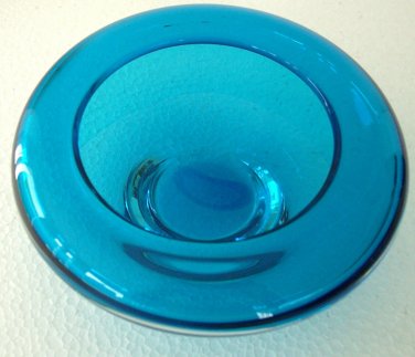 Vintage 1950's Sculptured Sapphire Blue Pressed Glass Table Display