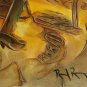 Signed RAOUL RAYMOND Israeli FIDDLER Judaica Impasto Palette Knife Oil Painting