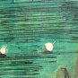Vintage & Signed Cucci Boats Docked Pier Seascape Framed Watercolor Art Painting