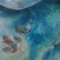 Original & Signed Phyllis Knight Mixed Media Art FISH Collage Watercolor Paintin