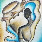 RARE 1998 SIGNED ROLANDO JEAN BAPTISTE NUDE WOMAN CONTEMPORARY PAINTING  HAITI
