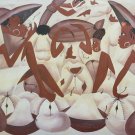 1995 Signed Jules - Traditional Naif Folk Art Haitian Art Haiti Canvas Painting