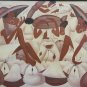 1995 Signed Jules - Traditional Naif Folk Art Haitian Art Haiti Canvas Painting