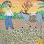1975 Signed ALCIDES PEREIRA DOS SANTOS Harvesting Cotton Brazil Art Painting