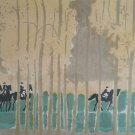 Rare 1975 Hand Signed J. Fontaine Artist Proof "Riding in the woods" Horse Racin