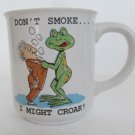 1987 "Don't Smoke I Might Croak" White Porcelain Novelty Collectible Coffee Mug